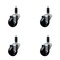 Service Caster 3'' SS Hard Rubber Wheel Swivel 1-1/8'' Expanding Stem Caster Set, 4PK SCC-SSEX20S314-HRS-118-4 - alternate 1